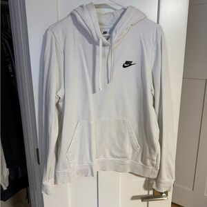 Nike Classic White Hoodie with Black Swoosh